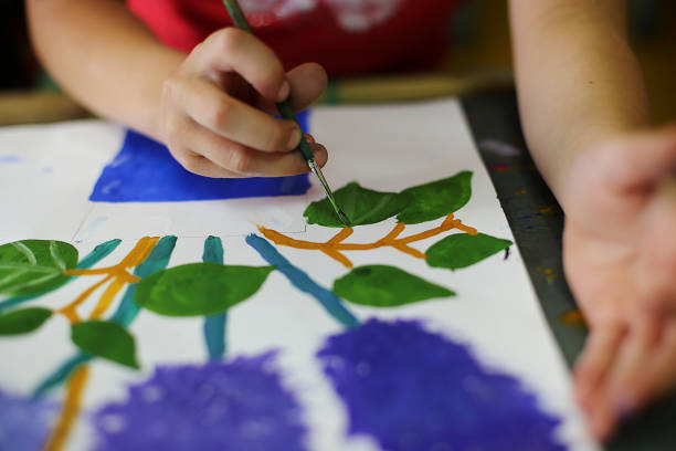 istock a lesson in an art school for children on paint, modeling and application, future artists create masterpieces 1219033539
