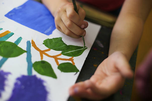 istock a lesson in an art school for children on paint, modeling and application, future artists create masterpieces 1219033692