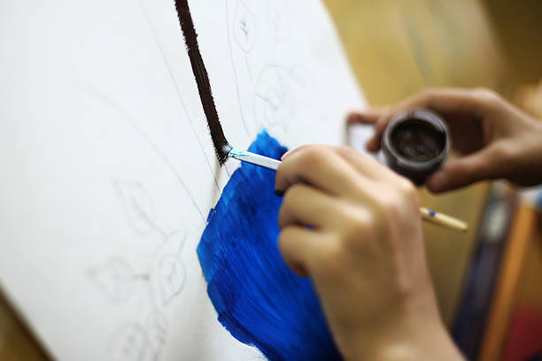 istock a lesson in an art school for children on paint, modeling and application, future artists create masterpieces 1219033731