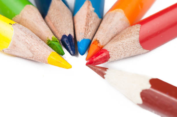 istock Colour pencils isolated on white background.Copy space. 1219034014