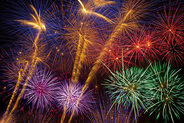istock Collage of huge colorful fireworks 121903493