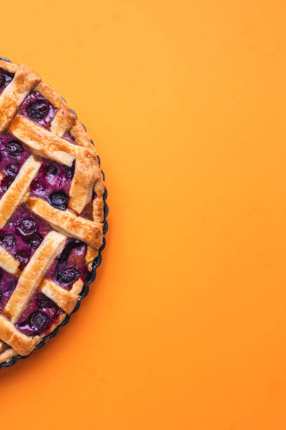 istock Blueberries lattice pie with a golden crust. 1219035085
