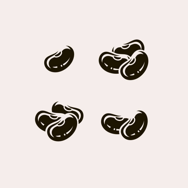 Beans set. Collection icon beans. Vector Collection beans set, edit size and color, vector bean stock illustrations