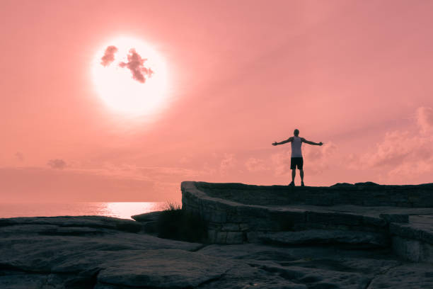 Morning exercise on the narrow track that runs south from Bondi Beach Morning exercise on the narrow track that runs south from Bondi Beach along the coast to Coogee and further.
The track is popular with early risers. bondi beach sunrise stock pictures, royalty-free photos & images
