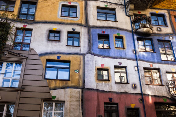Hundertwasser House in Vienna, Austria Hundertwasser House in Vienna, Austria hundertwasser house stock pictures, royalty-free photos & images