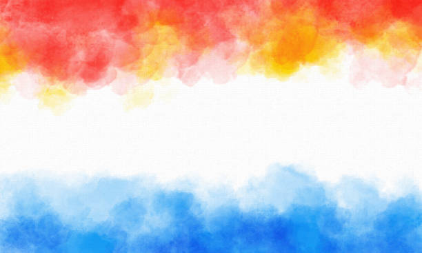 istock Watercolor Painting - Orange, Teal - Copy Space 1219038929