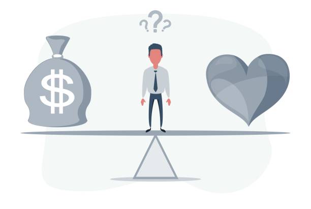 istock Work and Life balance concept. Businessman standing on seesaw 1219039558