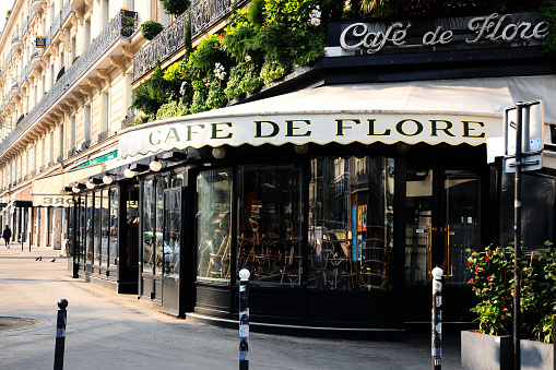 Street in quarter Montmartre in Paris, France.