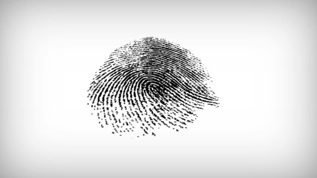 Various Fingerprints running on white background. 4K