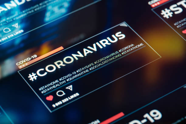 istock #coronavirus hashtag for social networks close-up on digital display 1219047288