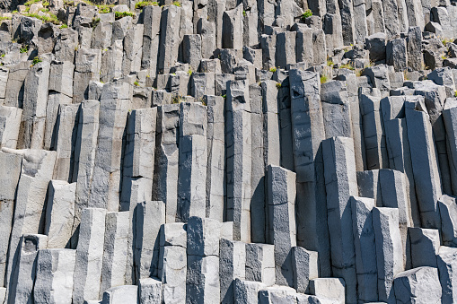 Basalt Columns close-up shot in Vik, Iceland