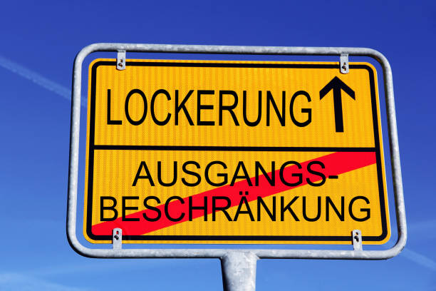 istock A sign with relaxation of the exit restriction in Germany 1219051768