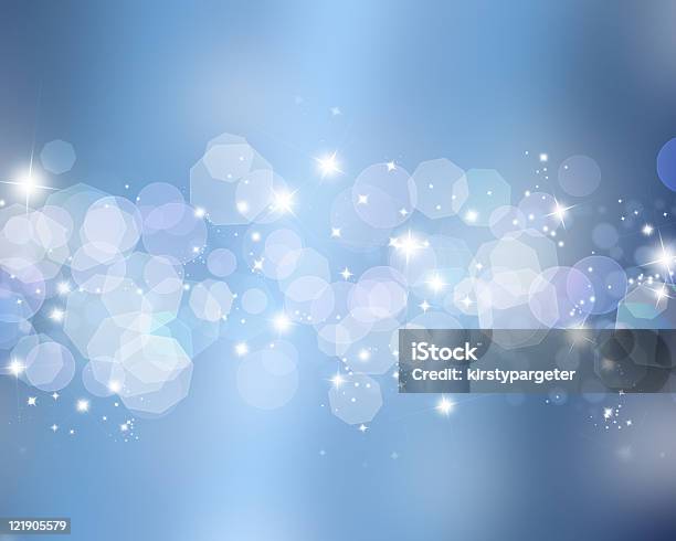 Glowing White Dots Over A Blue Background Stock Photo - Download Image Now - Abstract, Backgrounds, Celebration