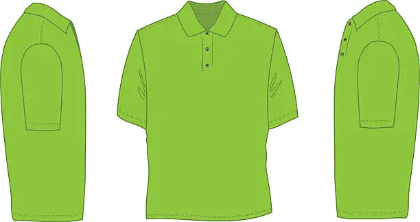 Vector illustration of Neon green sketch of a polo shirt