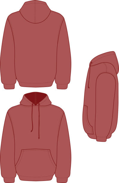 fleece-pullover mit kapuze - fleece coat stock-grafiken, -clipart, -cartoons und -symbole