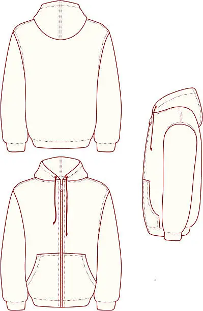 Vector illustration of Hooded Full Zip Fleece