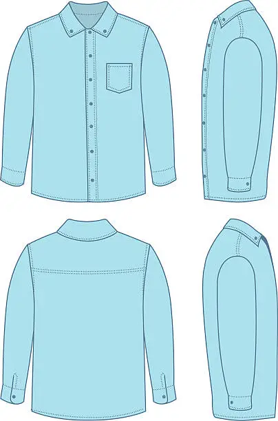 Vector illustration of Men's Dress Shirt