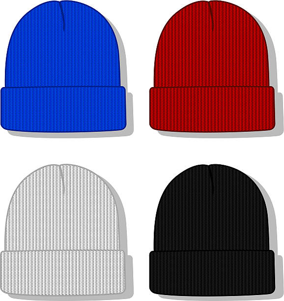 ilustraciones, imágenes clip art, dibujos animados e iconos de stock de beanie plegable - knit hat