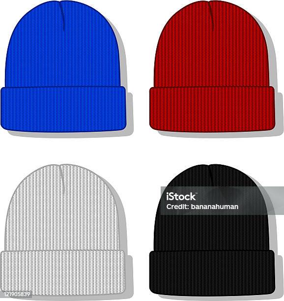 Fold Up Beanie Stock Illustration - Download Image Now - Knit Hat, Template, Vector
