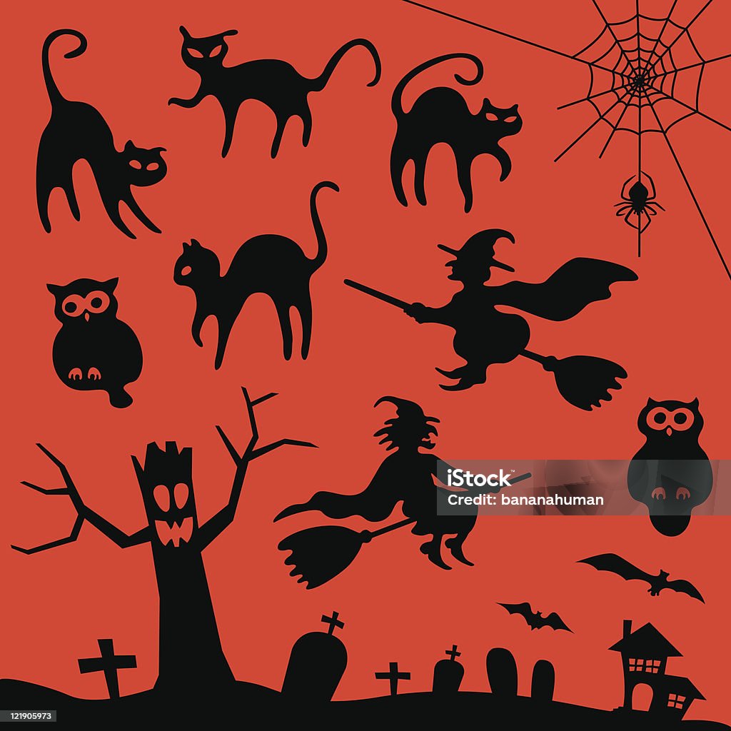 Halloween classique - clipart vectoriel de Araignée libre de droits