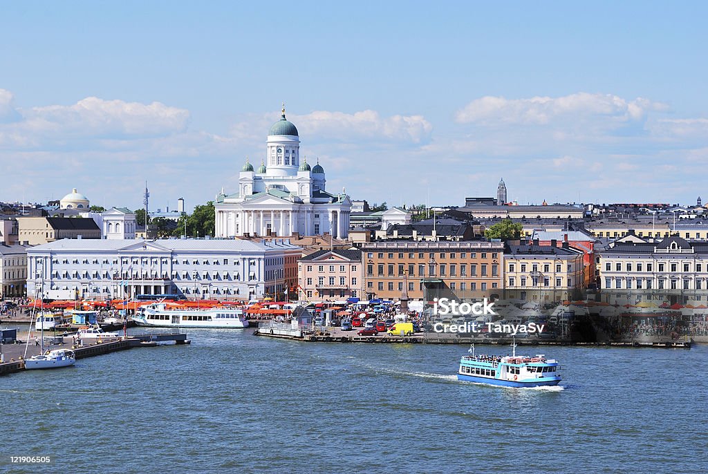 Helsinki,  view from the sea  Blue Stock Photo