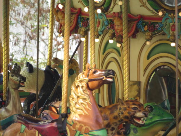 istock A merry-go-round at an amusement part 1219067441