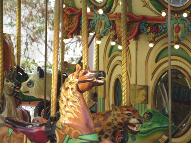 istock A merry-go-round at an amusement part 1219067454