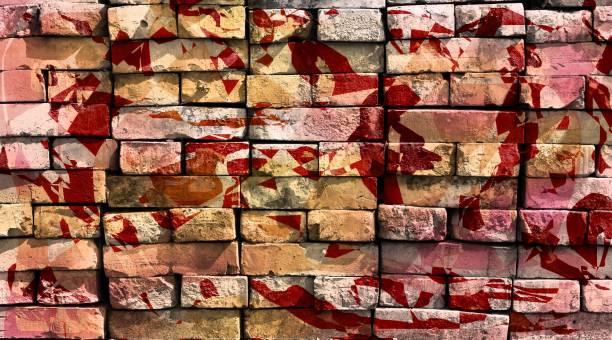 istock Colorful mysterious world. Virtual graffiti. Abstract image, drawn on a photo of a brick wall. 1219068688