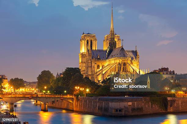 Notre Dame De Paris Stock Photo - Download Image Now - Architecture, Blue, Bridge - Built Structure