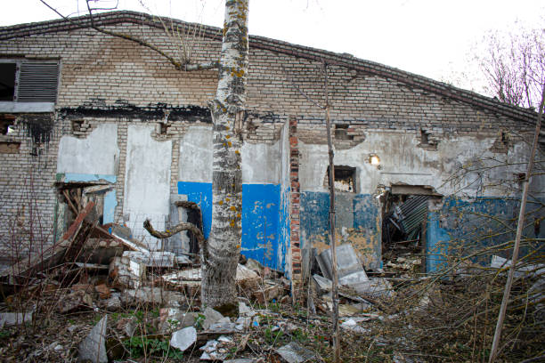 istock Old buildings. Ruined buildings 1219074175