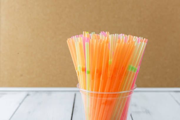 istock Colorful drinking straws in a plastic cup. The problem of environmental pollution. 1219074202
