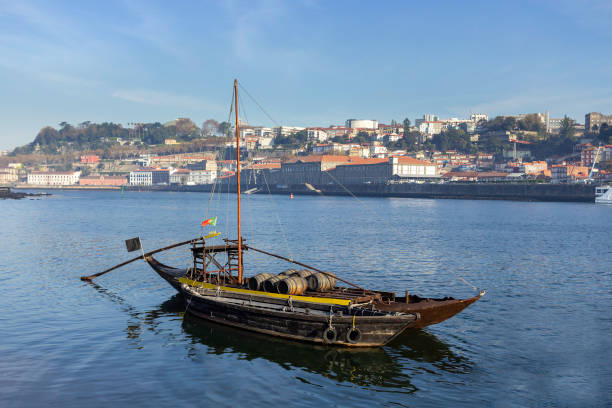Rabelo Boat Rabelo boat on the Douro River rabelo boat stock pictures, royalty-free photos & images