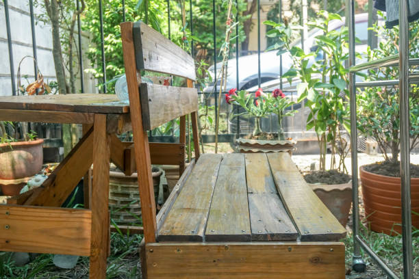 istock selective focus wooden bench in outdoors home garden 1219081248