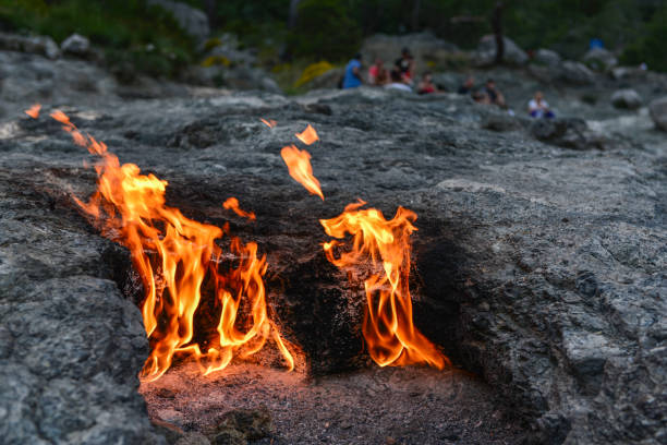 Chimera. Mr. Yanartas. Cirali. Yanartaş, Turkish for "flaming stone") is a geographical feature near the Olympos valley and national park in Antalya Province in southwestern Turkey. cirali stock pictures, royalty-free photos & images