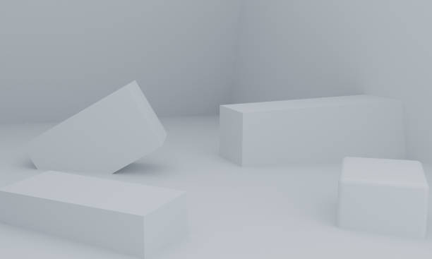 istock Minimalist primitive geometrical abstract background, Stylish trendy illustration Podium, stand, showcase on pastel color for premium product. 3d render. 1219087376