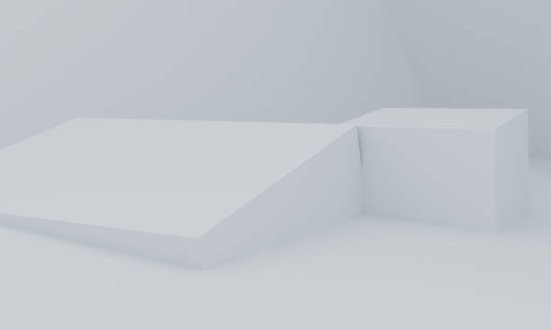 istock Minimalist primitive geometrical abstract background, Stylish trendy illustration Podium, stand, showcase on pastel color for premium product. 3d render. 1219087388
