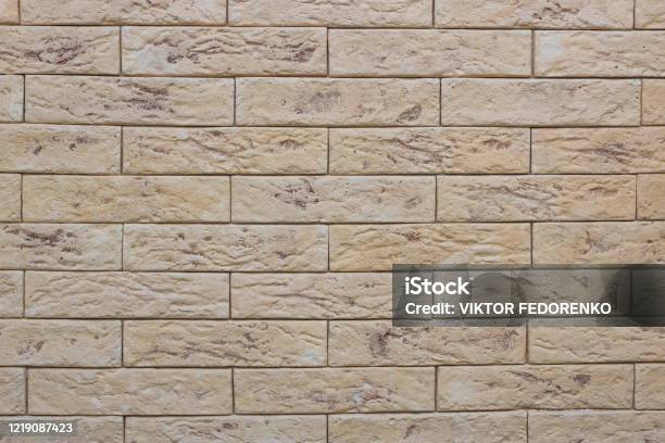 Brown Color Cladding Texture Brown Classic Decorative Cladding Brick Texture Background Stock Photo ...