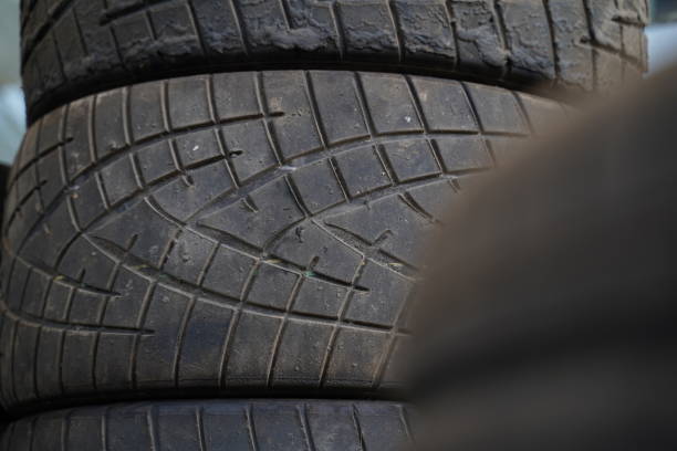 istock Used tires in the garage 1219090232