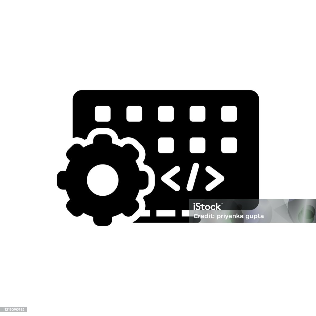 Icon Developing Computer Developing Software Stock Illustration - Download Image Now - Applying ...