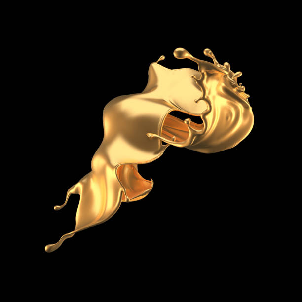 istock Mystical luxurious splash, with gold shining pearl shades. 3d illustration, 3d rendering. 1219091828