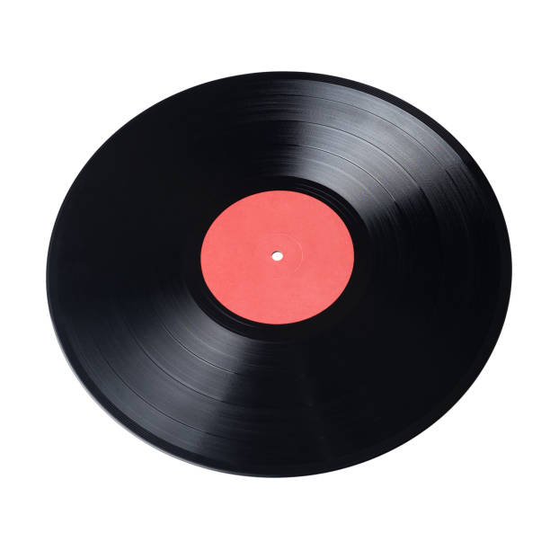istock 12-inch vinyl record with red label isolated. 1219092128