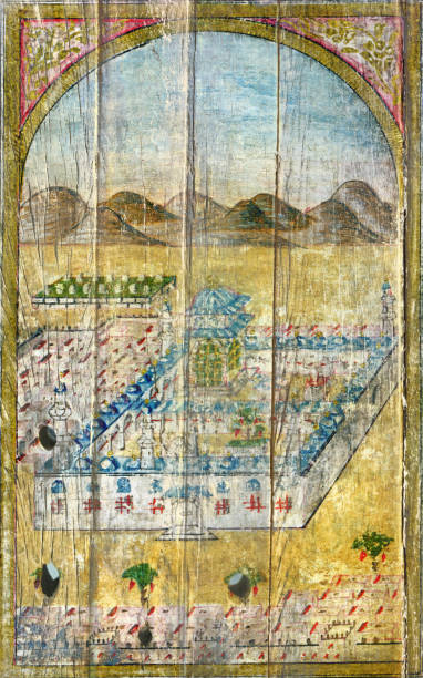 istock Islamic miniatures , painted on a grunge wood background 1219095193