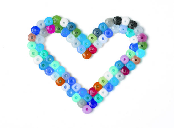 istock Heart from round plastic parts, isolated on white 1219095434