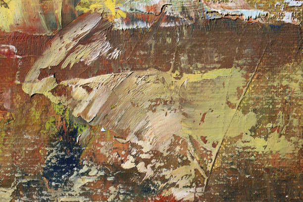 istock Painting knife technique with oil on canvas. Abstract art background. 1219095606