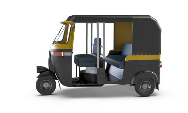 istock 3D render of Autorickshaw isolated on white background. 1219100431