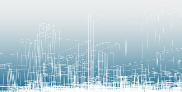 minimalism line city structure blueprint background