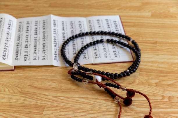 istock Rosary and sutra book for Japanese Buddhist temples 1219104038