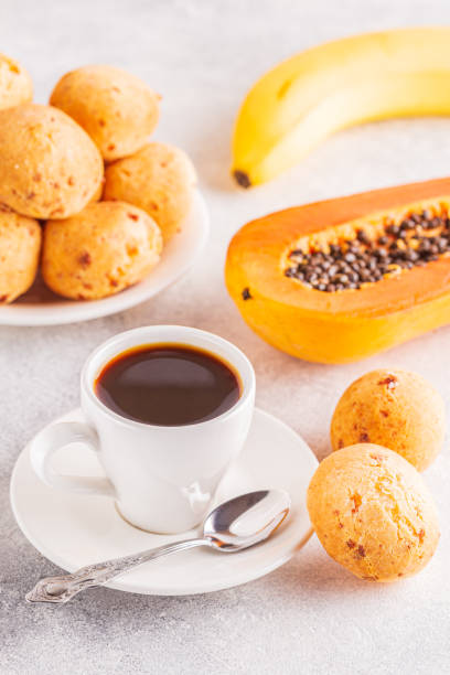 istock Traditional Brazilian breakfast - cheese bread, coffee, ripe fruit 1219104896