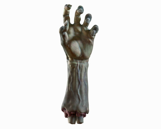 istock 3D render of cutted Zombie hand, Halloween theme. 1219105081