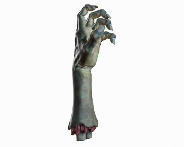 istock 3D render of cutted Zombie hand, Halloween theme. 1219105213